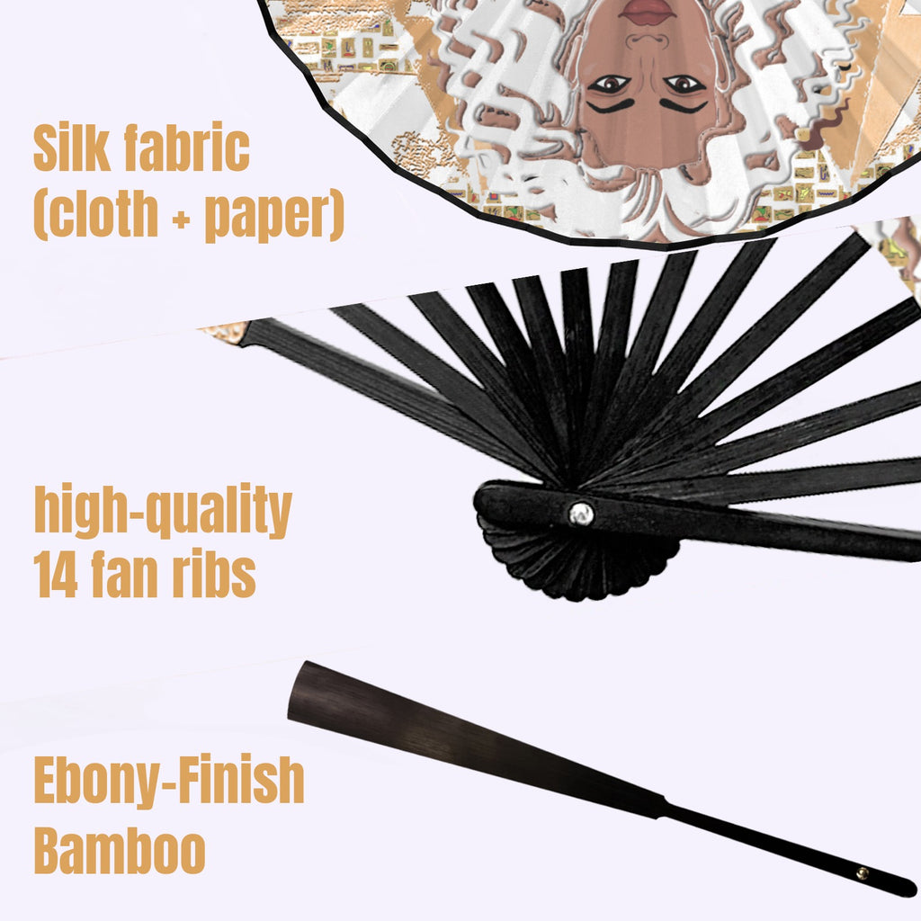 Nubian Girl (White) Double-Sided Custom Folding Fan