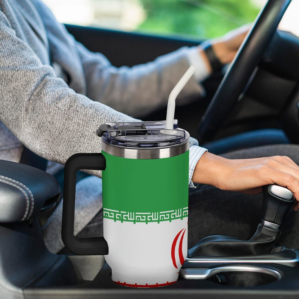 Iran Flag 40oz Tumbler with (Black or White Handle)