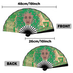Nubian Girl (Green) Double-Sided Custom Folding Fan