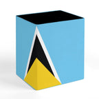 St Lucia Flag Square Pen Holder