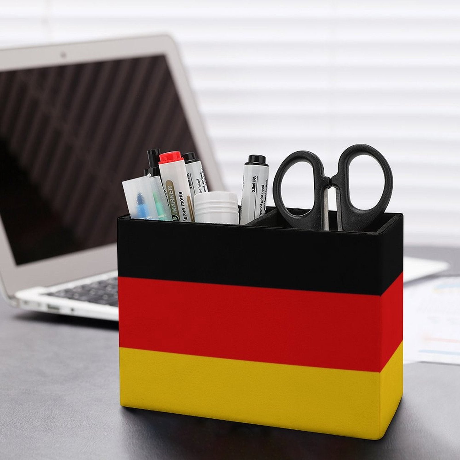 Germany Flag Leather Pen Holder