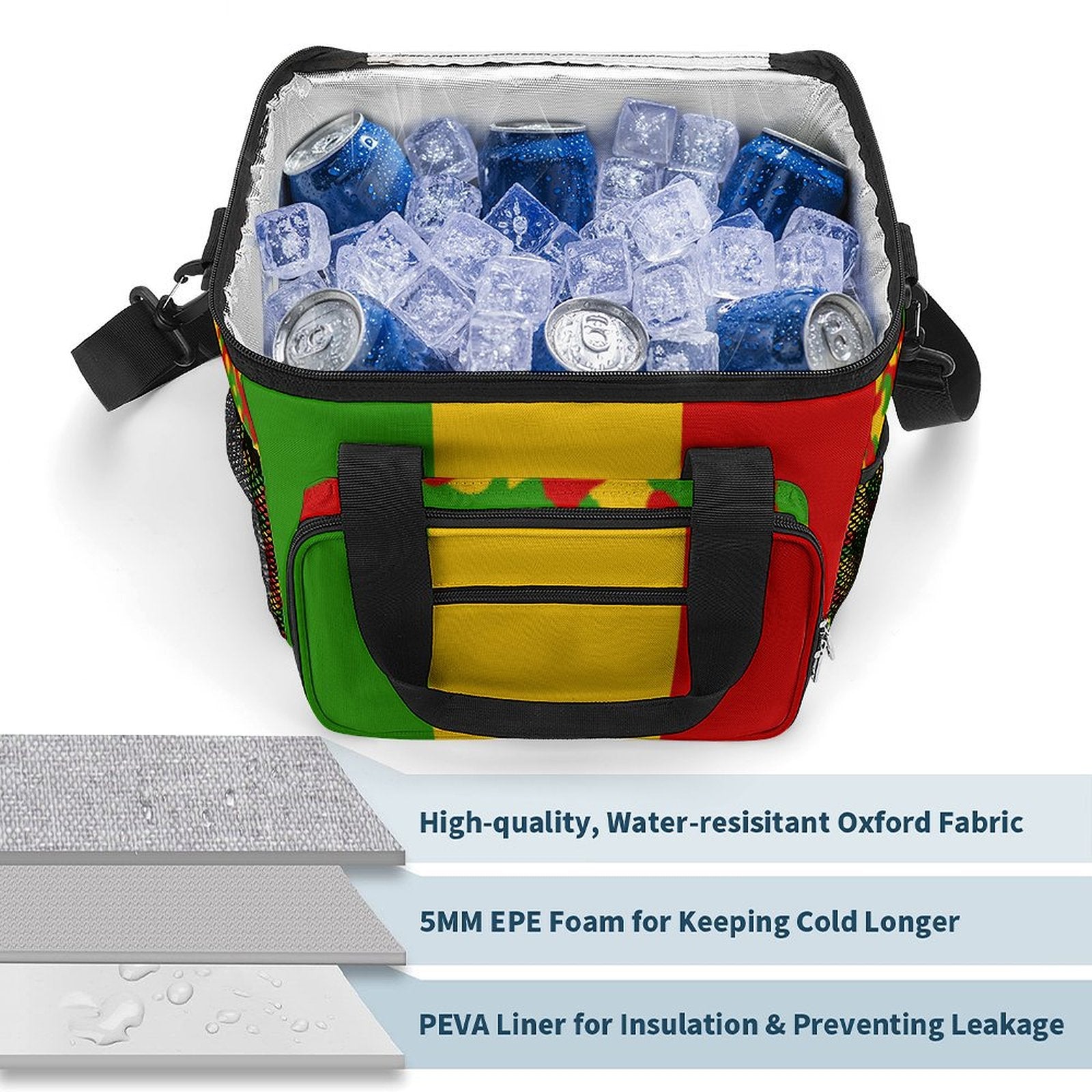 Rastafarian Flag Insulated Cooler Bag
