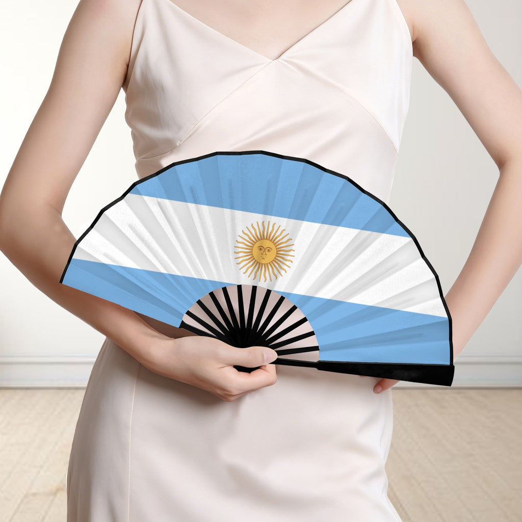 Argentina Flag Double-Sided Custom Folding Fan
