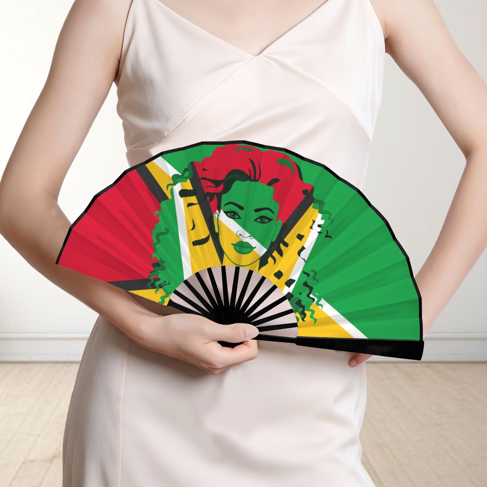 Guyanese Girl Double-Sided Custom Folding Fan