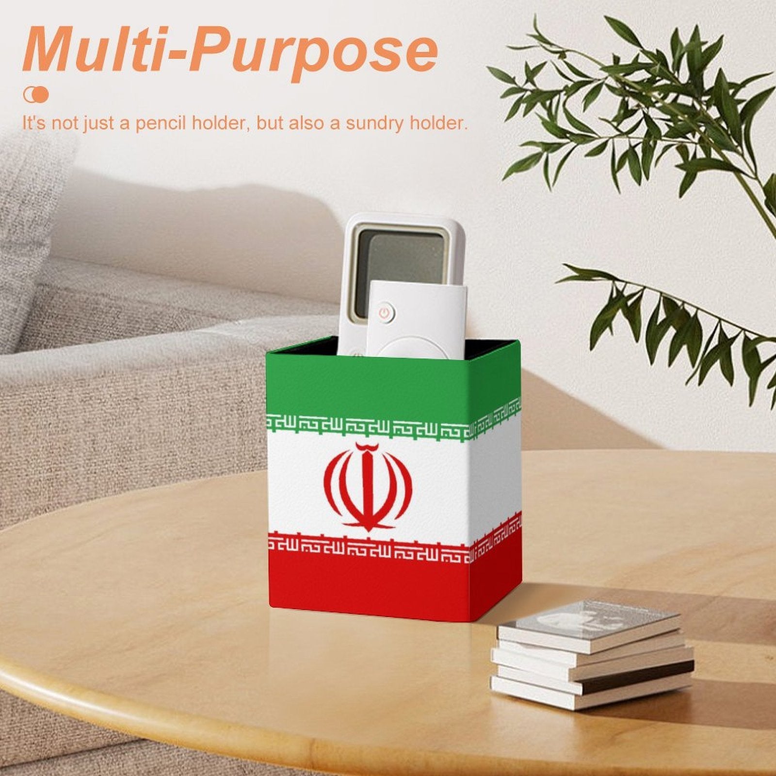 Iran Flag Square Pen Holder