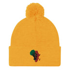 African Map (Fist) Pom-Pom Beanie - Conscious Apparel Store