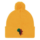 African Map (Fist) Pom-Pom Beanie - Conscious Apparel Store