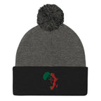 African Map (Fist) Pom-Pom Beanie - Conscious Apparel Store