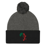 African Map (Fist) Pom-Pom Beanie - Conscious Apparel Store