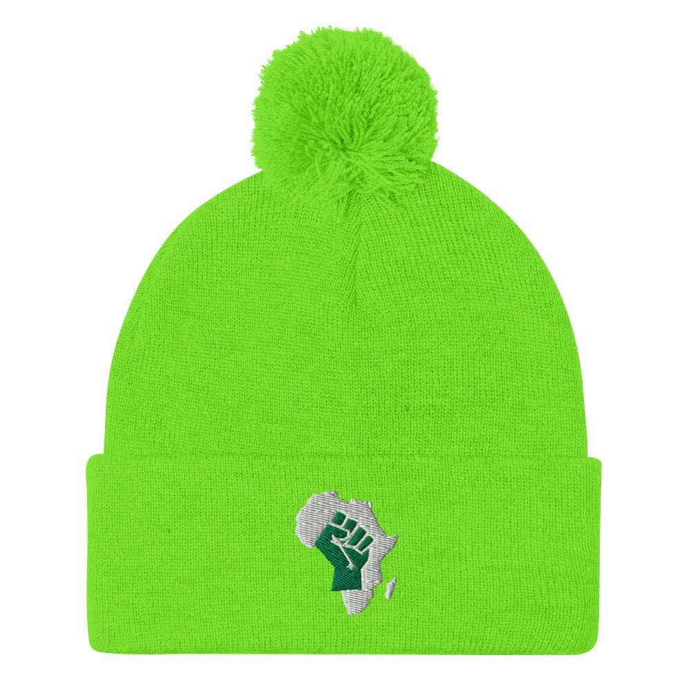 African Map (Fist) Pom-Pom Beanie - Conscious Apparel Store
