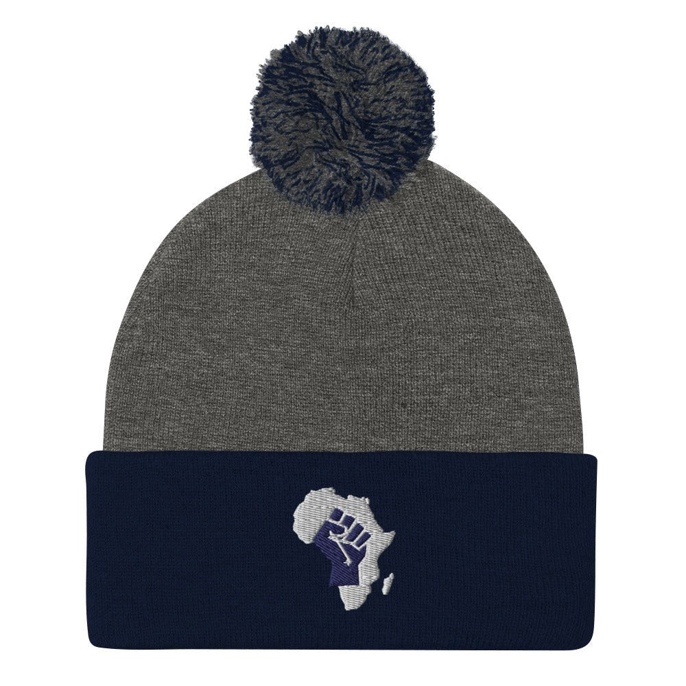African Map (Fist) Pom-Pom Beanie - Conscious Apparel Store
