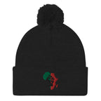 African Map (Fist) Pom-Pom Beanie - Conscious Apparel Store