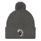 African Map (Fist) Pom-Pom Beanie - Conscious Apparel Store