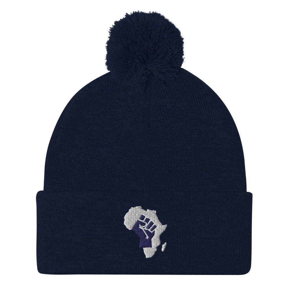 African Map (Fist) Pom-Pom Beanie - Conscious Apparel Store