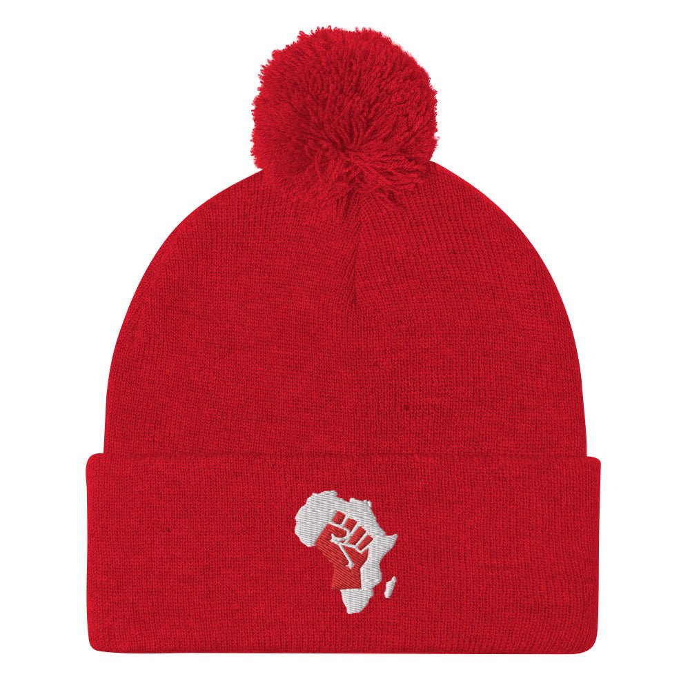 African Map (Fist) Pom-Pom Beanie - Conscious Apparel Store
