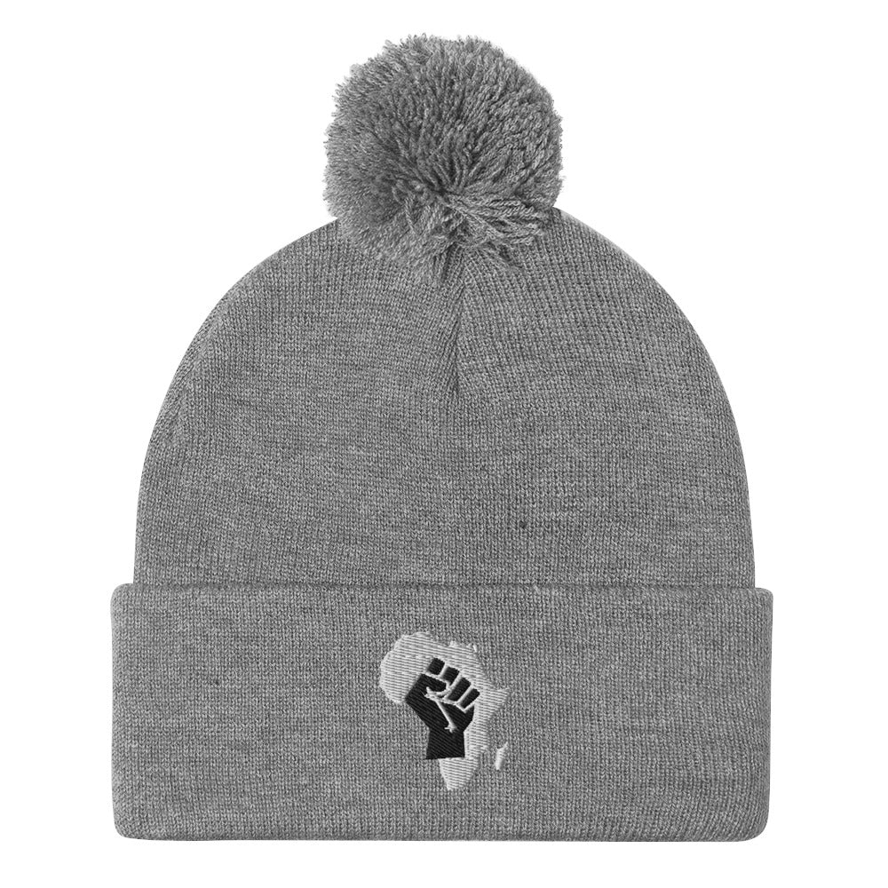 African Map (Fist) Pom-Pom Beanie - Conscious Apparel Store