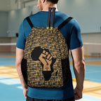 African Pride (Black) Sports Drawstring Bag (6 Colors Available) - Conscious Apparel Store