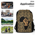 African Pride (Black) Sports Drawstring Bag (6 Colors Available) - Conscious Apparel Store