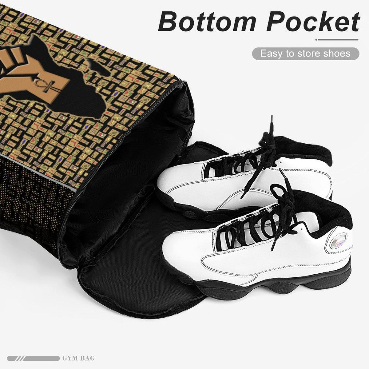 African Pride (Black) Sports Drawstring Bag (6 Colors Available) - Conscious Apparel Store
