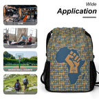 African Pride (Blue) Sports Drawstring Bag (6 Colors Available) - Conscious Apparel Store