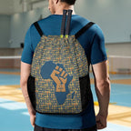 African Pride (Blue) Sports Drawstring Bag (6 Colors Available) - Conscious Apparel Store
