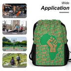 African Pride (Green) Sports Drawstring Bag (6 Colors Available) - Conscious Apparel Store