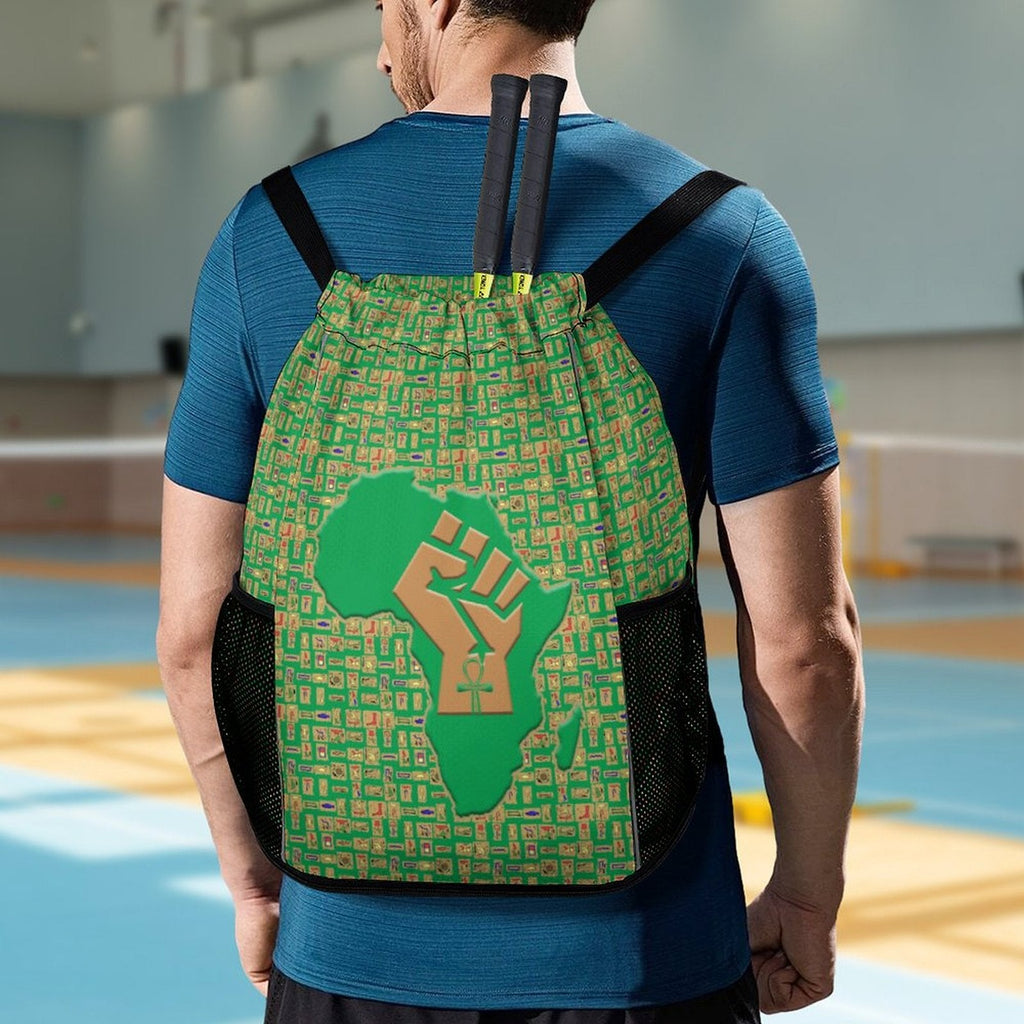 African Pride (Green) Sports Drawstring Bag (6 Colors Available) - Conscious Apparel Store