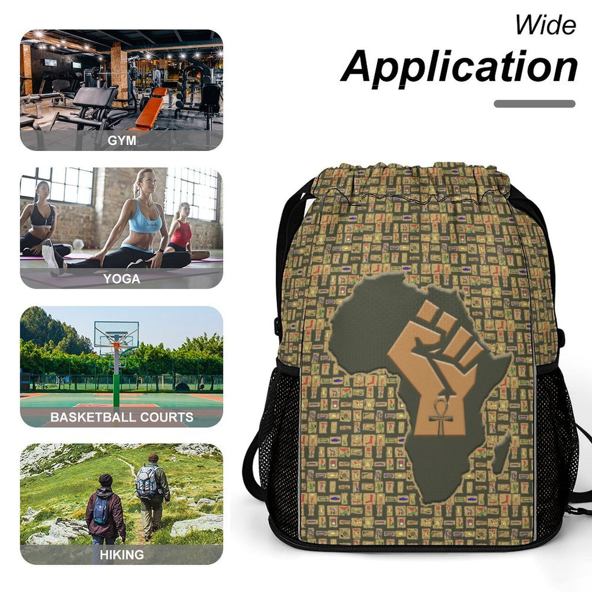 African Pride (Oive) Nubia Sports Drawstring Bag (6 Colors Available) - Conscious Apparel Store