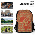 African Pride (Red-Rust) Sports Drawstring Bag (6 Colors Available) - Conscious Apparel Store