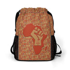 African Pride (Red-Rust) Sports Drawstring Bag (6 Colors Available) - Conscious Apparel Store