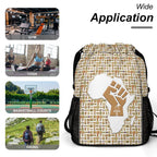 African Pride (White) Sports Drawstring Bag (6 Colors Available) - Conscious Apparel Store