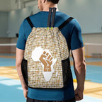 African Pride (White) Sports Drawstring Bag (6 Colors Available) - Conscious Apparel Store