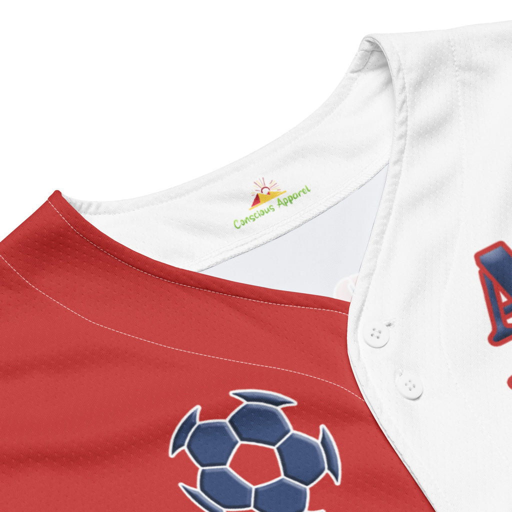 American Soccer Themed Button-Down Sport Jersey - Conscious Apparel Store