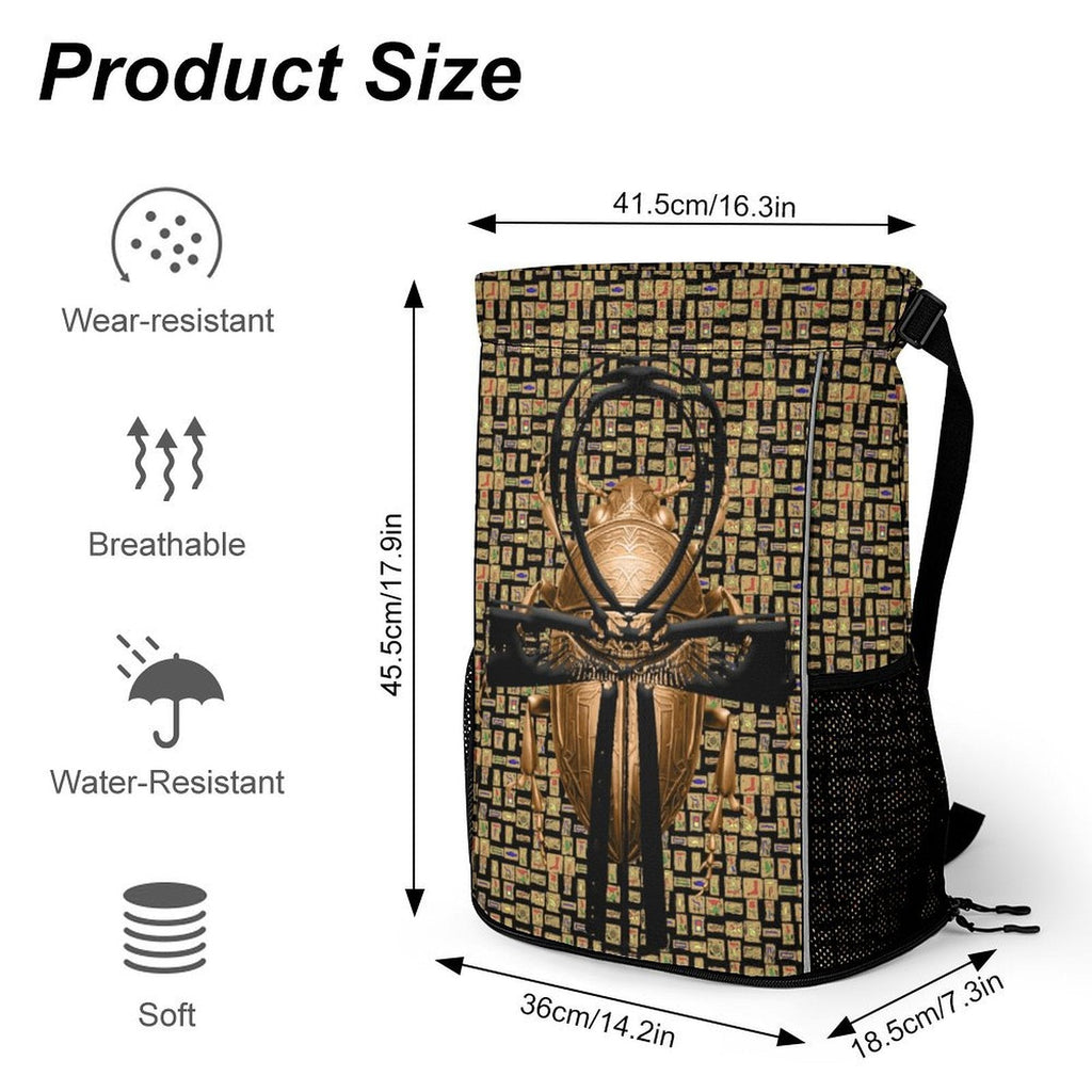 Ancient Nubia (Black) Sports Drawstring Bag (6 Colors Available) - Conscious Apparel Store