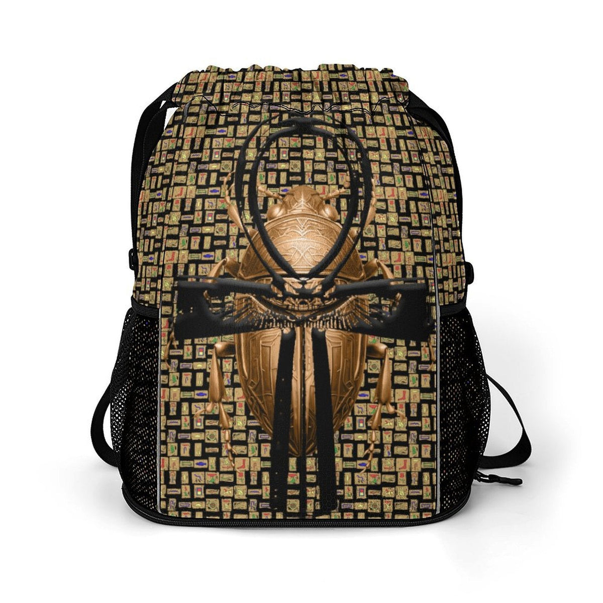 Ancient Nubia (Black) Sports Drawstring Bag (6 Colors Available) - Conscious Apparel Store