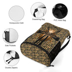 Ancient Nubia (Black) Sports Drawstring Bag (6 Colors Available) - Conscious Apparel Store