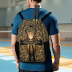 Ancient Nubia (Black) Sports Drawstring Bag (6 Colors Available) - Conscious Apparel Store