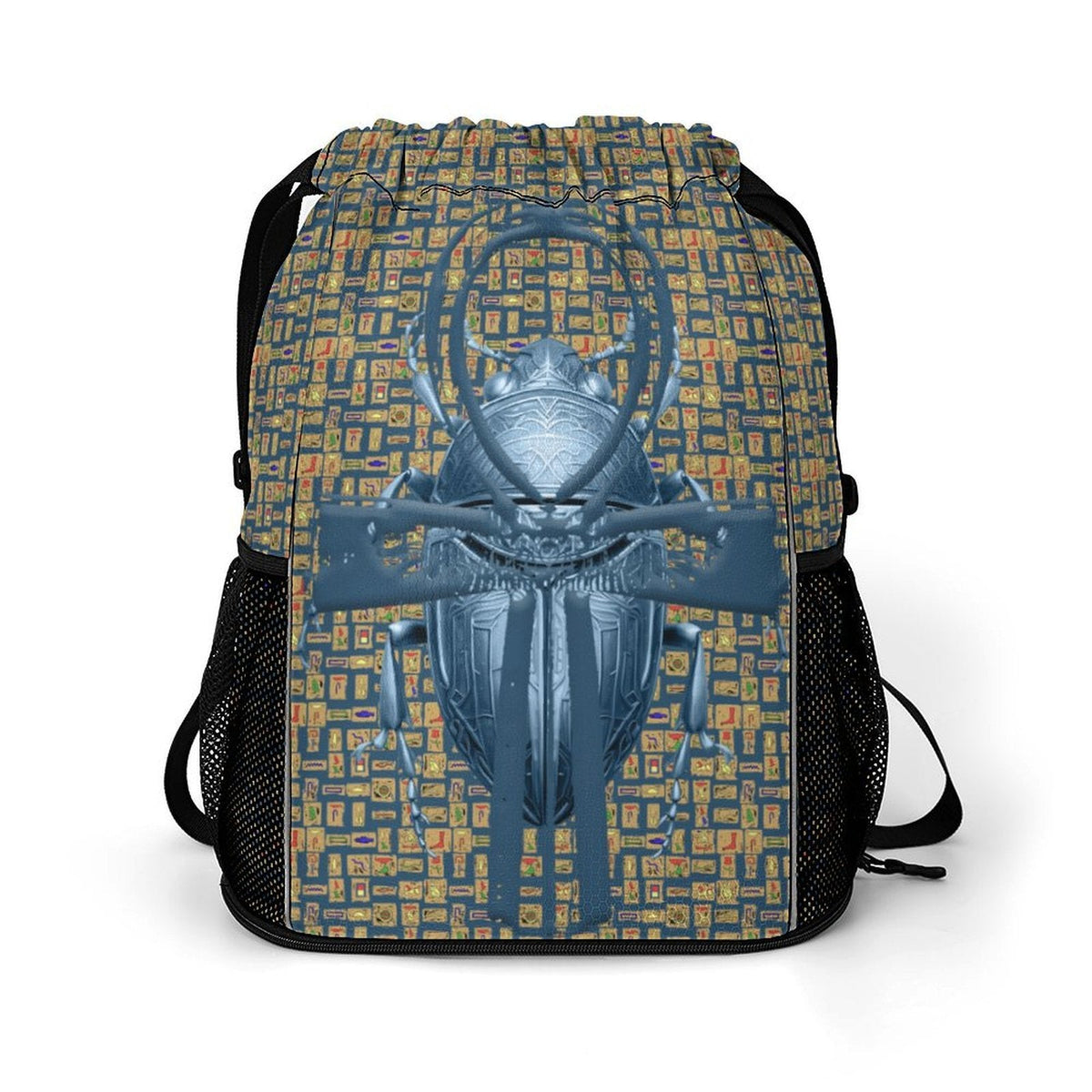 Ancient Nubia (Blue) Sports Drawstring Bag (6 Colors Available) - Conscious Apparel Store