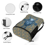 Ancient Nubia (Blue) Sports Drawstring Bag (6 Colors Available) - Conscious Apparel Store