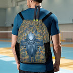 Ancient Nubia (Blue) Sports Drawstring Bag (6 Colors Available) - Conscious Apparel Store