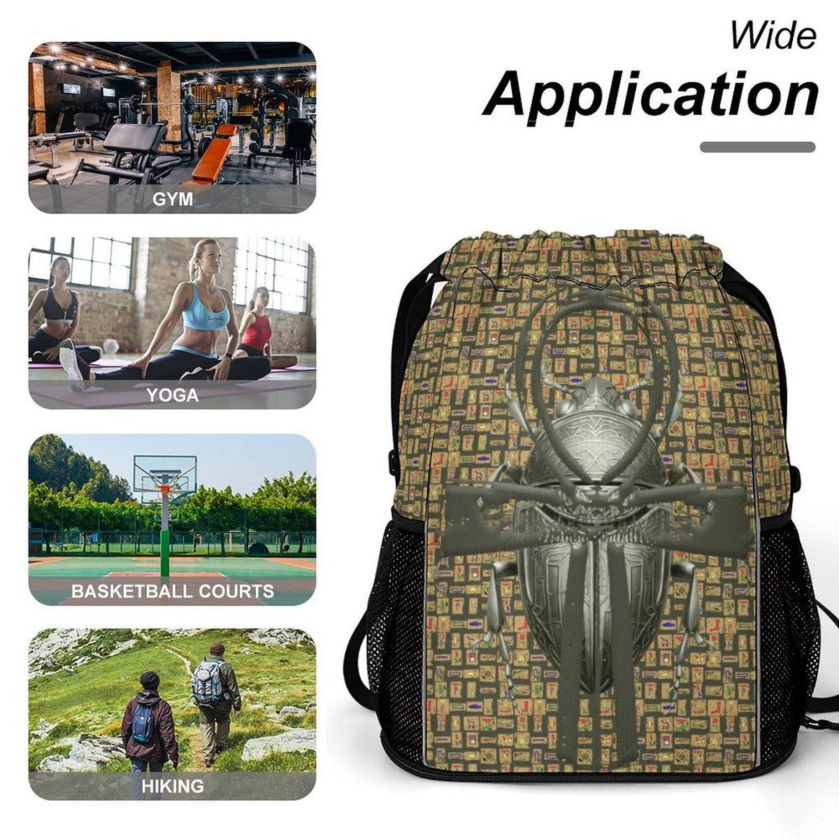 Ancient Nubia (Olive) Sports Drawstring Bag (6 Colors Available) - Conscious Apparel Store