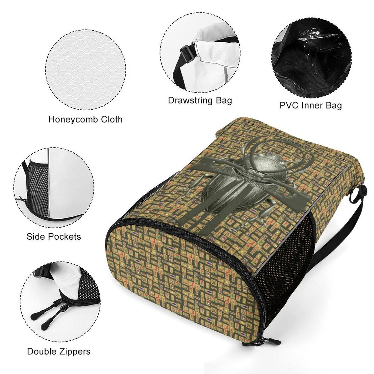 Ancient Nubia (Olive) Sports Drawstring Bag (6 Colors Available) - Conscious Apparel Store