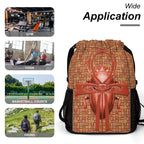 Ancient Nubia (Red-Rust) Sports Drawstring Bag (6 Colors Available) - Conscious Apparel Store