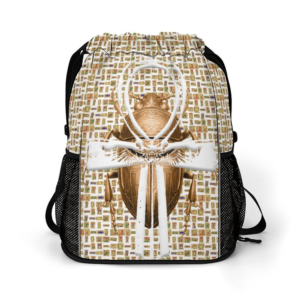 Ancient Nubia (White) Sports Drawstring Bag (6 Colors Available) - Conscious Apparel Store