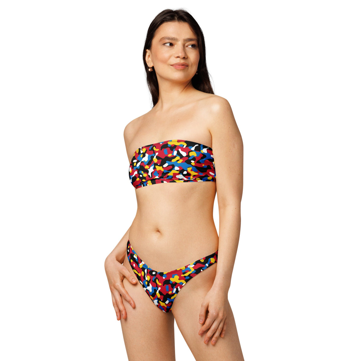 Antigua & Barbuda Flag bandeau bikini - Conscious Apparel Store