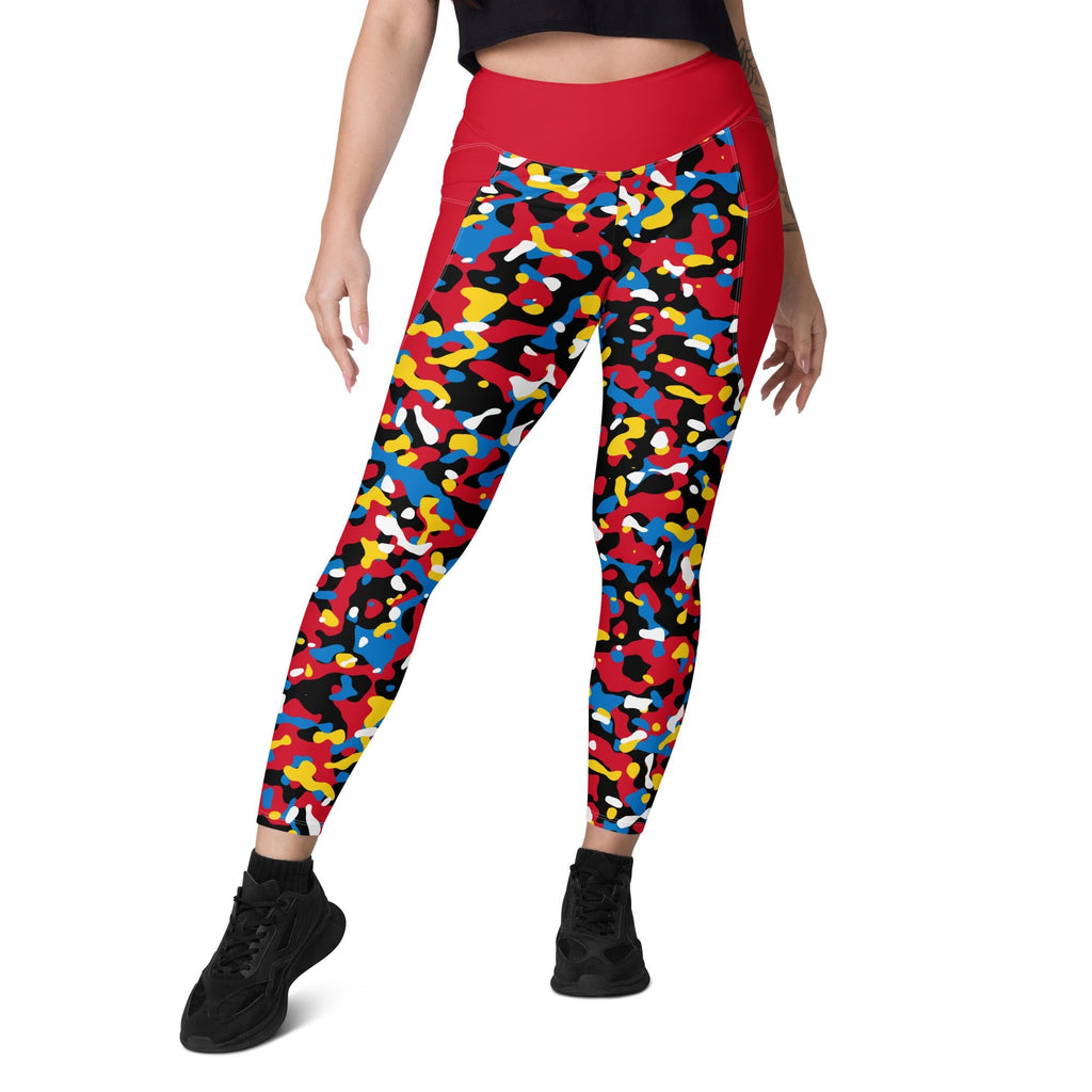 Antigua & Barbuda Flag Camo Leggings with pockets - Conscious Apparel Store