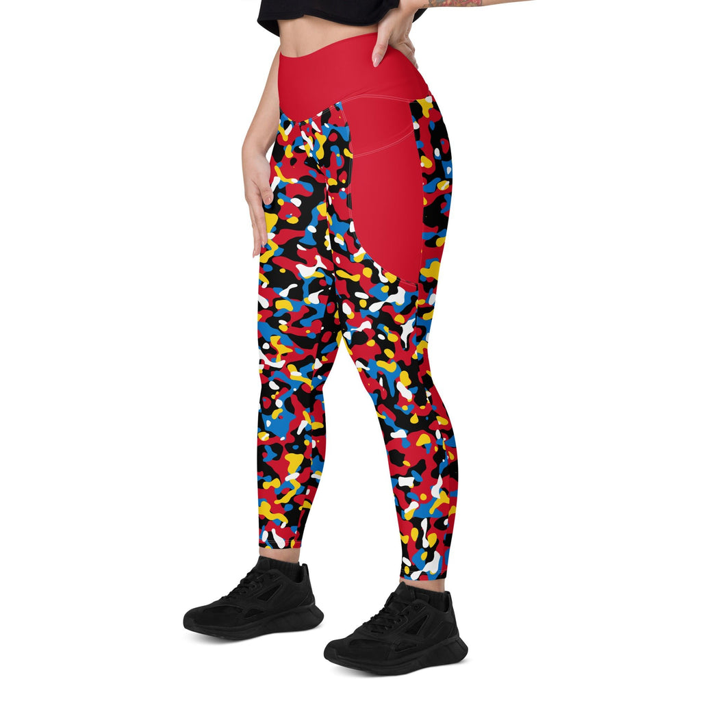 Antigua & Barbuda Flag Camo Leggings with pockets - Conscious Apparel Store