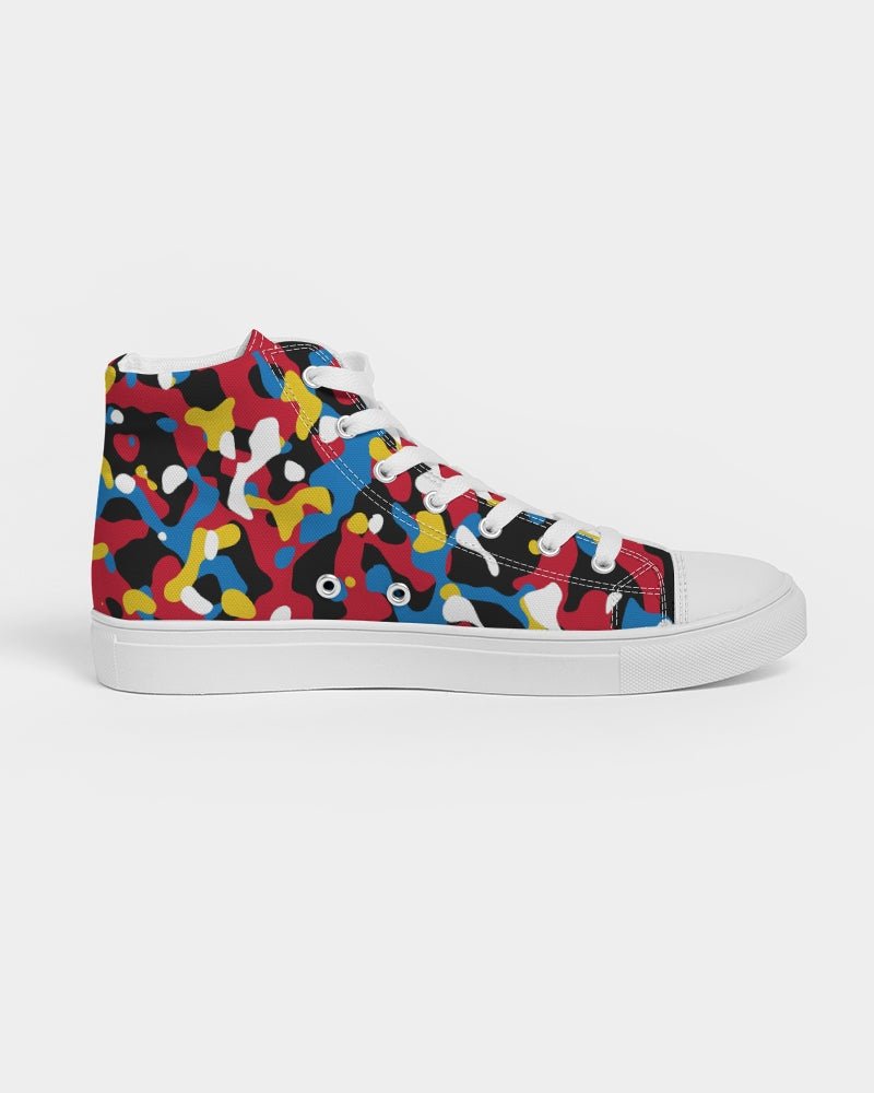Antigua & Barbuda Flag Camo Men's Hightop Canvas Shoe - Conscious Apparel Store