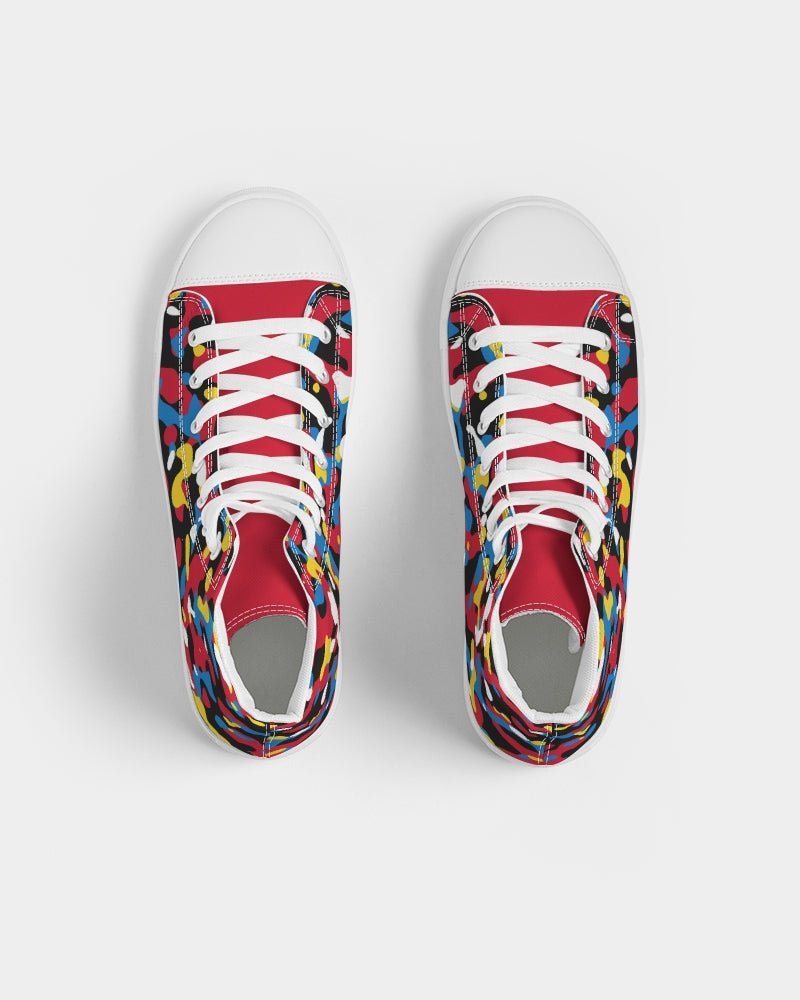 Antigua & Barbuda Flag Camo Men's Hightop Canvas Shoe - Conscious Apparel Store