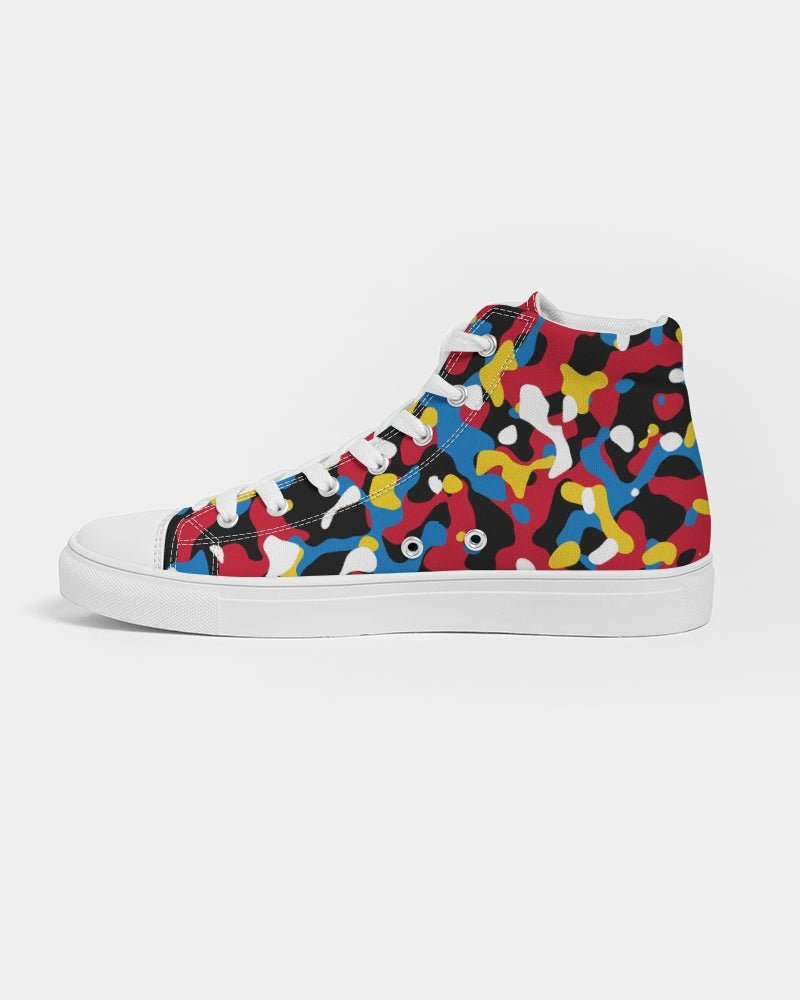 Antigua & Barbuda Flag Camo Men's Hightop Canvas Shoe - Conscious Apparel Store